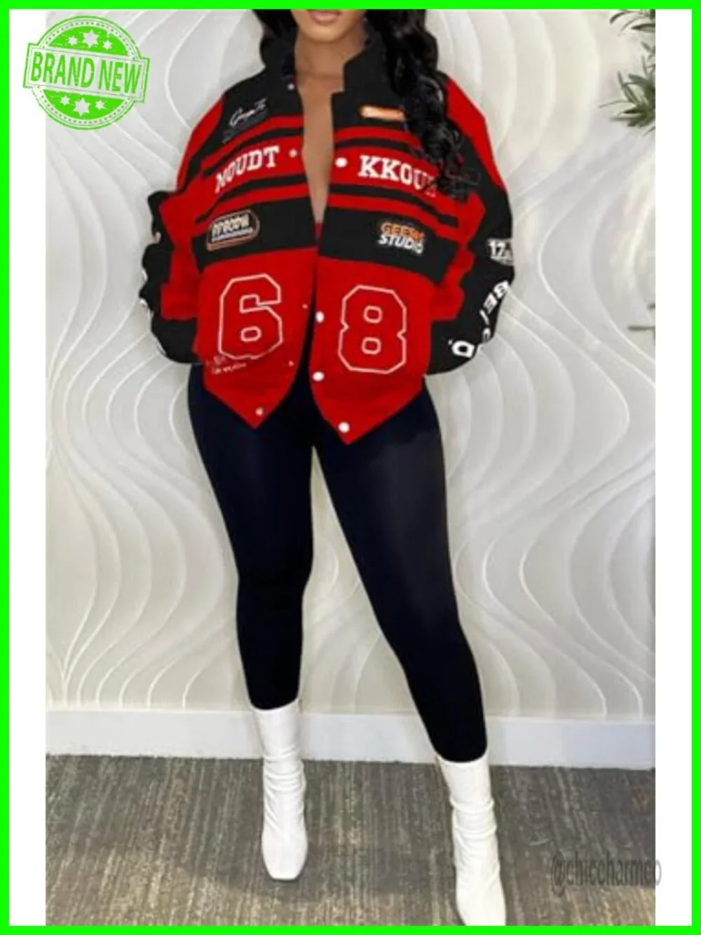 Varsity Jacket Detachable Letter Graphic Racer Vintage Colorblock Baseball Coat